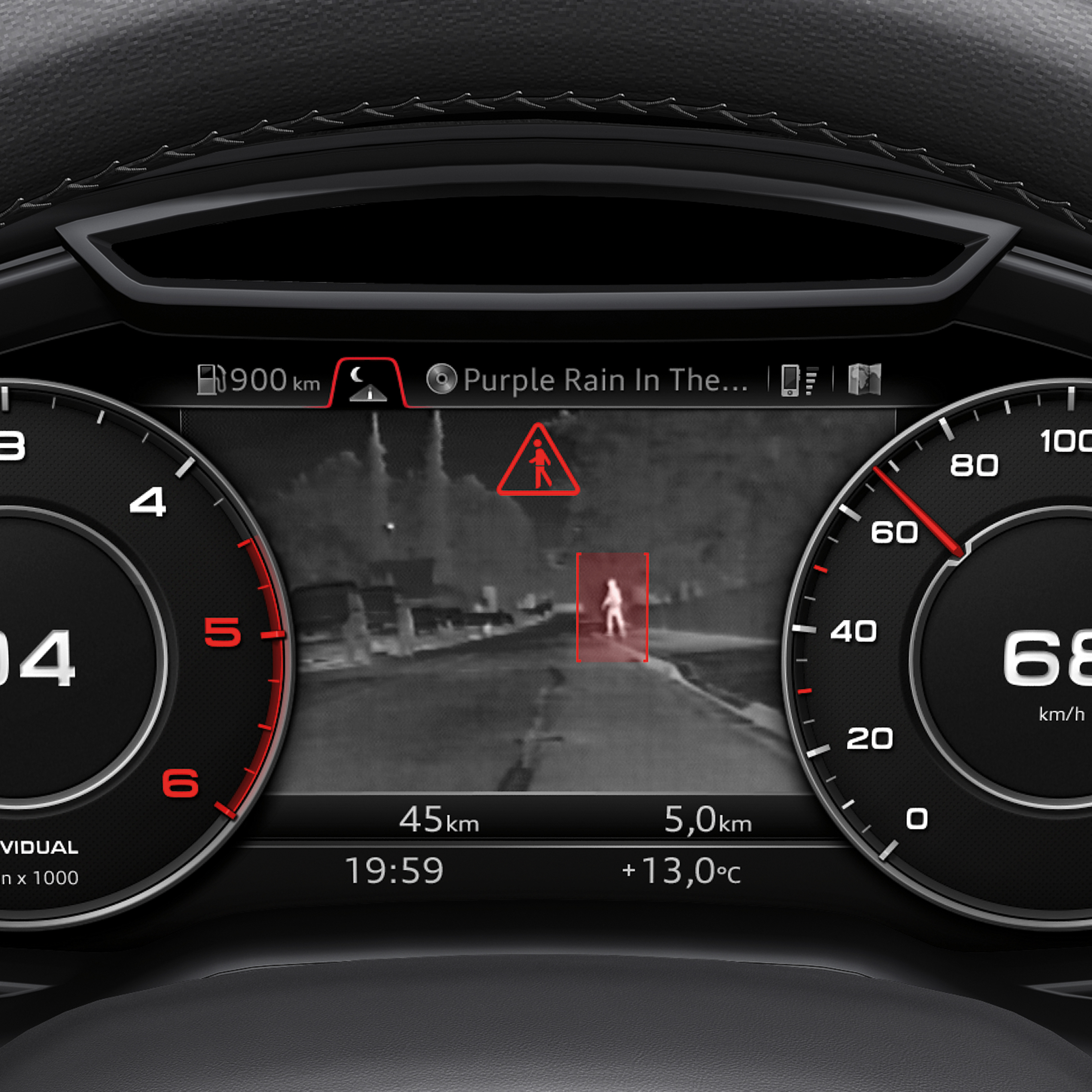 Night vision-assistans visas i en Audi Q7